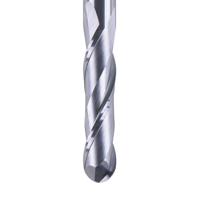 [Australia - AusPower] - SpeTool 14411 Ball Nose Carbide End Mill CNC Cutter Router Bits Double Flutes Spiral Milling Tool 1/4 inch Shank with 3 inch Over Length 