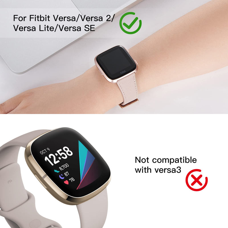[Australia - AusPower] - WFEAGL for Fitbit Versa Band, Top Grain Leather Band for Fitbit Versa Fitness Smart Watch (Black Band + Black Buckle) ¡­ Black Band / BlackBuckle 