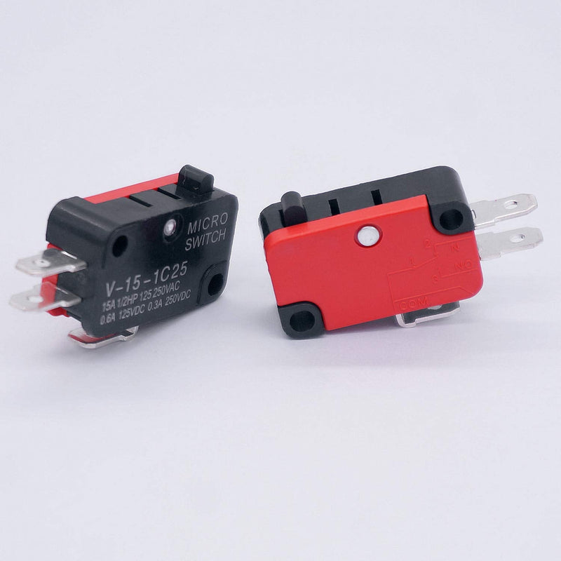 [Australia - AusPower] - Twidec/6Pcs Snap Action Button Micro Limit Switch 125V/250V 16A SPDT for Microwave Oven Door Arcade V-15-1C25 