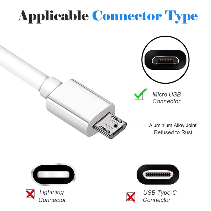 [Australia - AusPower] - 10FT Long Android Charger Cable Fast Charge,USB to Micro USB Cable White,Micro USB 2.0 Cable USB Micro Cable for Samsung Charger Cord Tablet Galaxy 7 S7 S6 Edge LG Phone,Charging Wire for Kindle Fire 