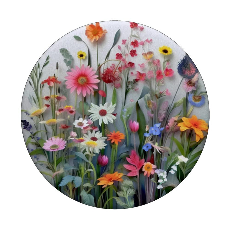 [Australia - AusPower] - Flower Bouquet Floral Pattern PopSockets Swappable PopGrip Black 