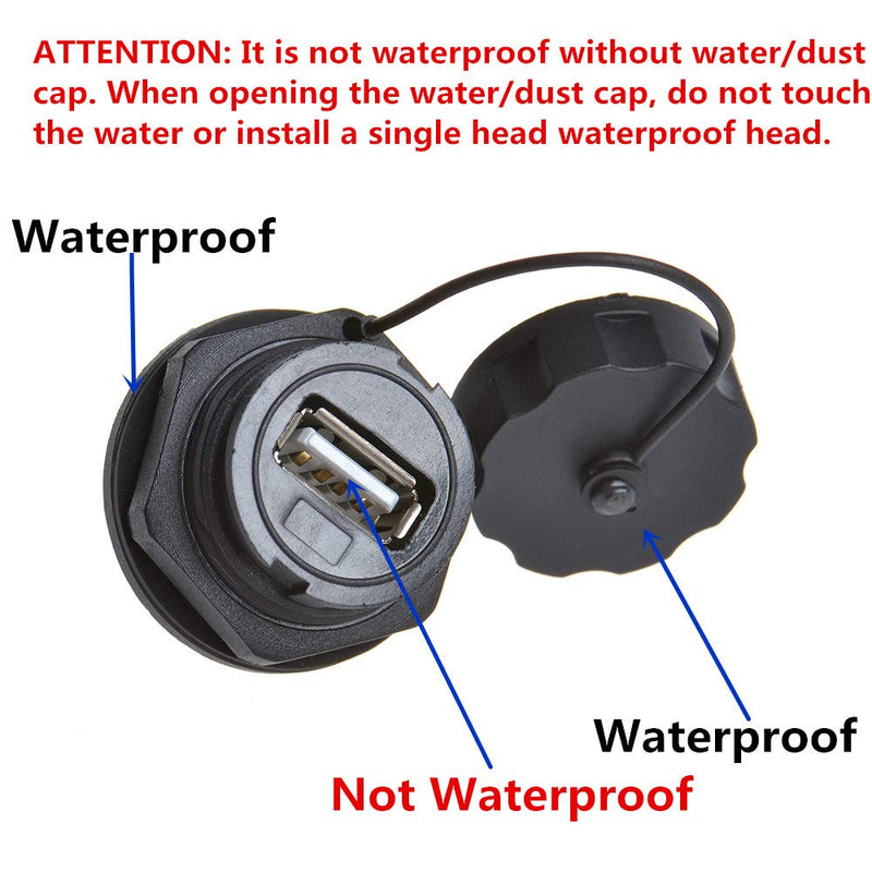 [Australia - AusPower] - ANMBEST 5PCS USB2.0 Panel Mount Connector, IP67 Waterproof Outdoor USB Plug Adapter Female to Female Socket with Waterproof/Dust Cap (M25 5PCS) M25 5PCS 