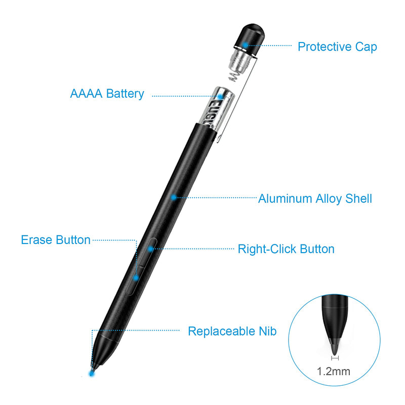 [Australia - AusPower] - Active Pen Stylus for Dell Inspiron 5378 5578 7373 7573 7370, Latitude 3190 3390 7586 Compatible with PN350M PN338M PN771M Black 
