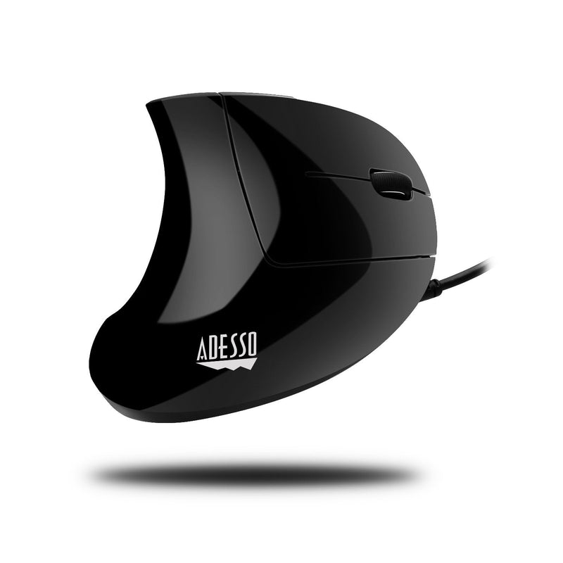 [Australia - AusPower] - Adesso iMouseE1 - Vertical Ergonomic Illuminated Optical 6-Button USB Mouse - Right Hand Orientation, Black 