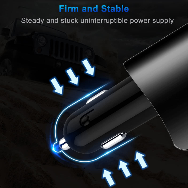 [Australia - AusPower] - Car Charger Extension Cigarette Lighter Adapter,Socket Splitter with 3 USB and Voltage Meter,Compatible with iPhone 13,12,12 Pro Max,iPad,Samsung,fit for 12V/24V Automobile Outlet (BlackQC3.0) BlackQC3.0 
