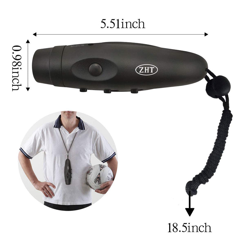 [Australia - AusPower] - ZHT Electronic Whistles for Referees with USB Charging, 3 Tone High Volume Emergency Whistle for Referee Coaches Teacher, Outdoor Camping Hiking Boating Safety Whistles with Lanyard Black 