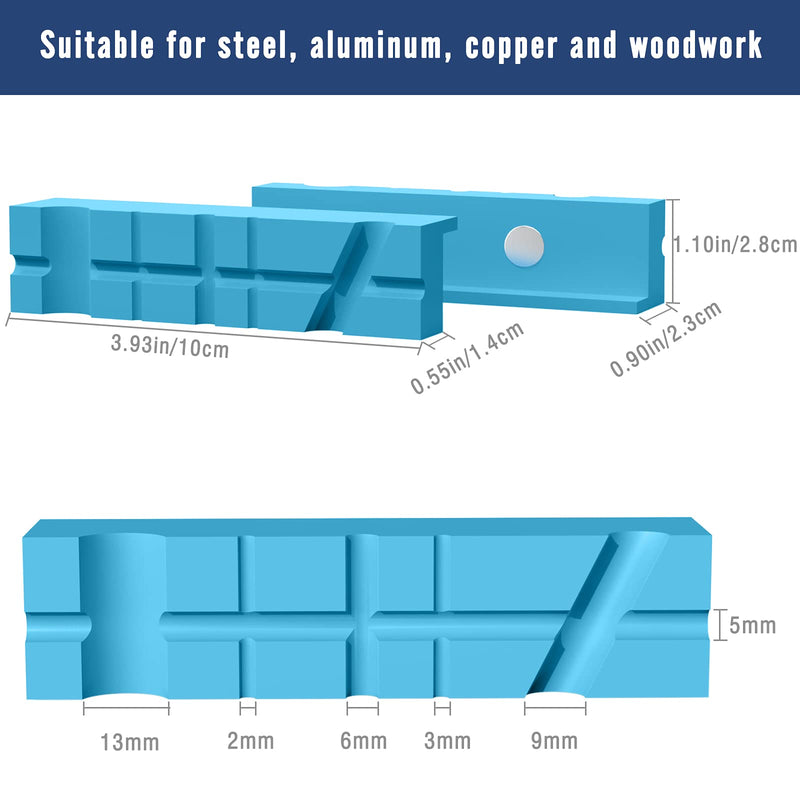 [Australia - AusPower] - Housolution 4 Inch Magnetic Vise Jaw Pads Covers, [2-PACK] Retention Vice Jaw Pads Universal Jaw Covers with Multiple Angle Grooves Design, Vice Soft Jaws for Woodworking, Jewelry Making, Plumbing 4inch 