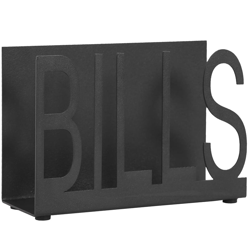 [Australia - AusPower] - MyGift Black Metal Desktop Mail Sorter Organizer with Bills in Block Cut Out Letter Design 