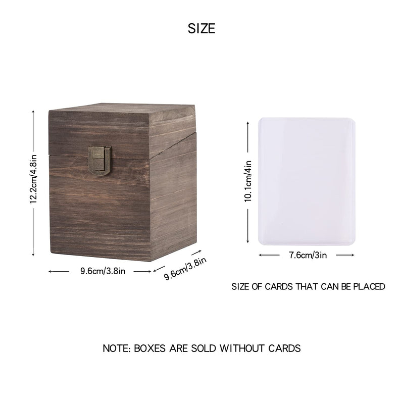 [Australia - AusPower] - BalterFF Wood Deck Box Cards Trading Cards Organizer Case Boxes Cards Holder Compatible With PM TCG Card Photo Storage Box Coffee 3.8×3.8×4.9 