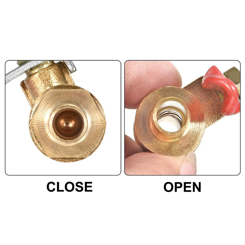 [Australia - AusPower] - uxcell Ball Valve Shut-Off Valve, 8mm Hose Barb to 8mm Hose Barb, Hose Pipe Tube Fittings, 180 Degree Operation Handle, Brass Valve, Pack of 4 