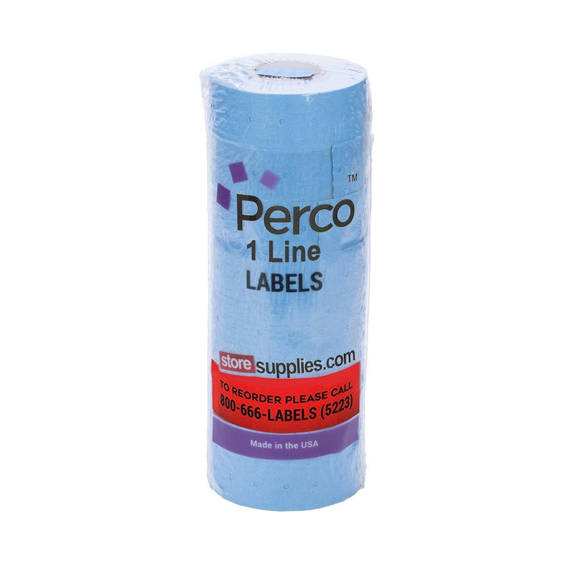 [Australia - AusPower] - Perco 1 Line Blue Labels - 1 Sleeve, 8,000 Blank Pricing Labels for Perco 1 Line Price and Date Guns Perco 1 Line "Blue" 
