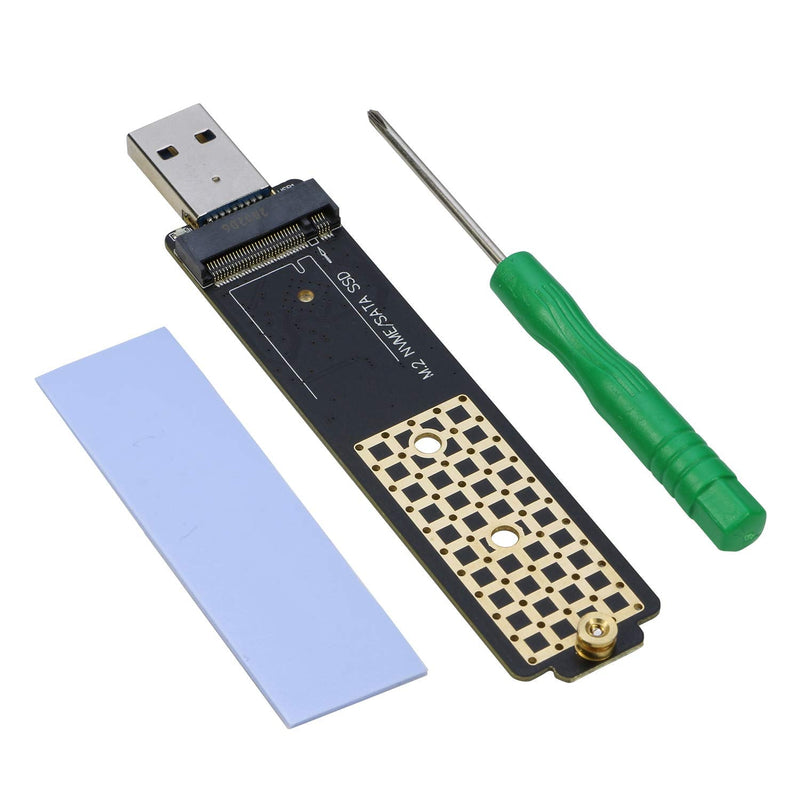 [Australia - AusPower] - M.2 to USB Adapter, RIITOP NVMe to USB 3.1 Reader Card Compatible with Both NVMe (PCI-e) M Key SSD & (B+M Key SATA Based) NGFF SSD 