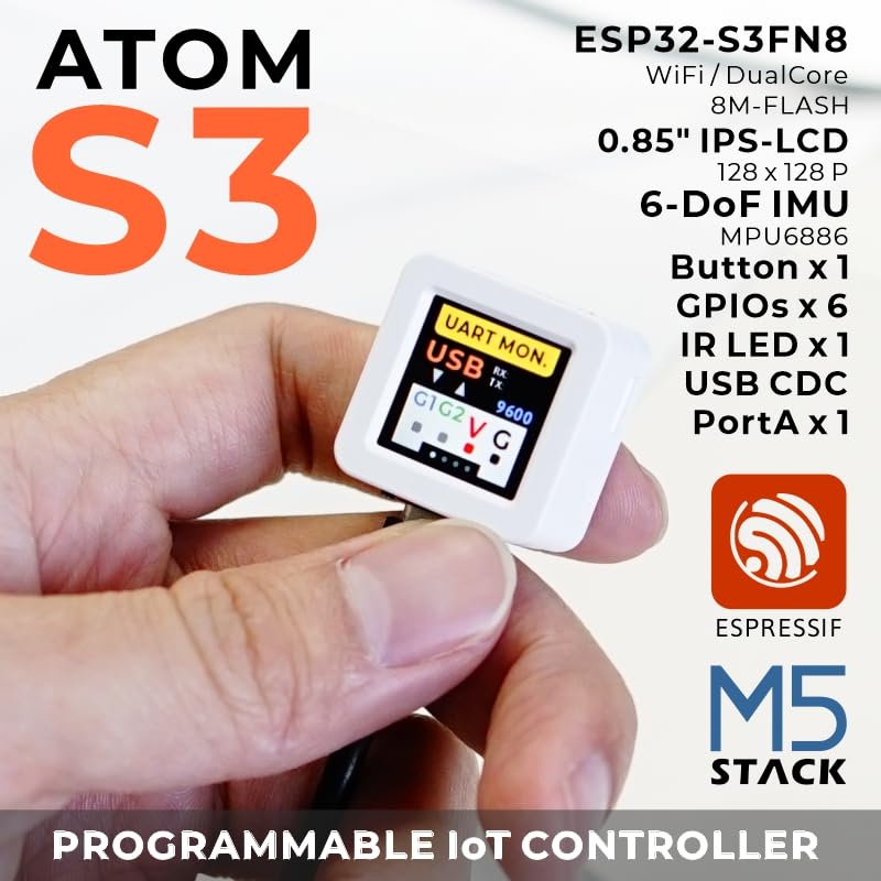 [Australia - AusPower] - M5Stack AtomS3 Dev Kit w/ 0.85-inch Screen 