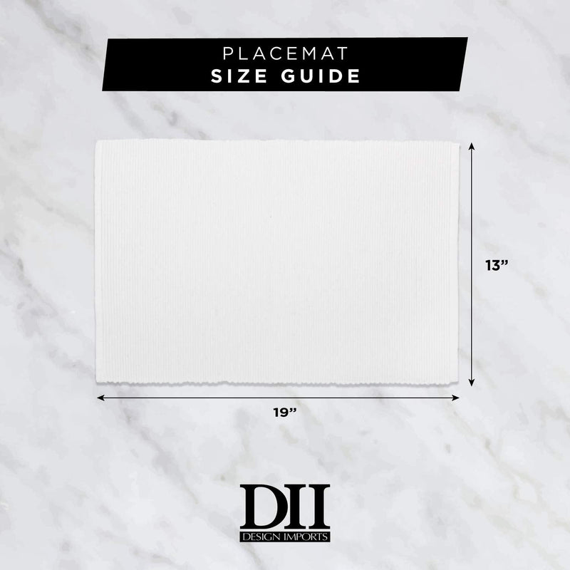 [Australia - AusPower] - DII Heavyweight Fringed Check Tabletop Collection, Placemat Set, 13x19, Gray, 6 Piece Placemat Set, 13x19" 