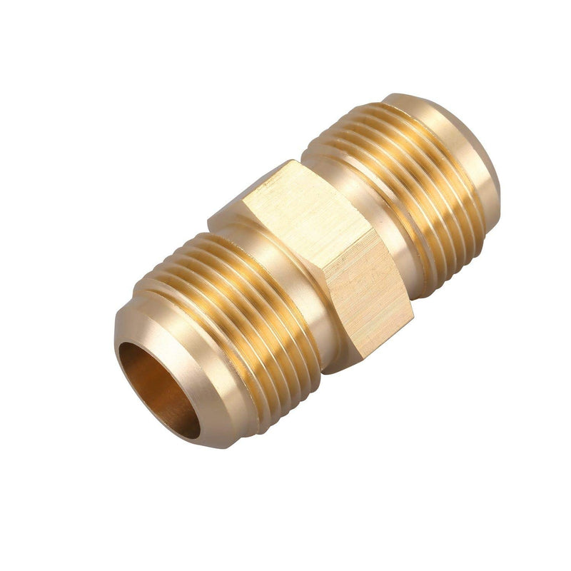 [Australia - AusPower] - Litorange 2 PCS Brass Tube Coupler Pipe Flare Fitting Union Connector Gas Adapter 3/4" Male Flare x 3/4 Inch Male Flare 