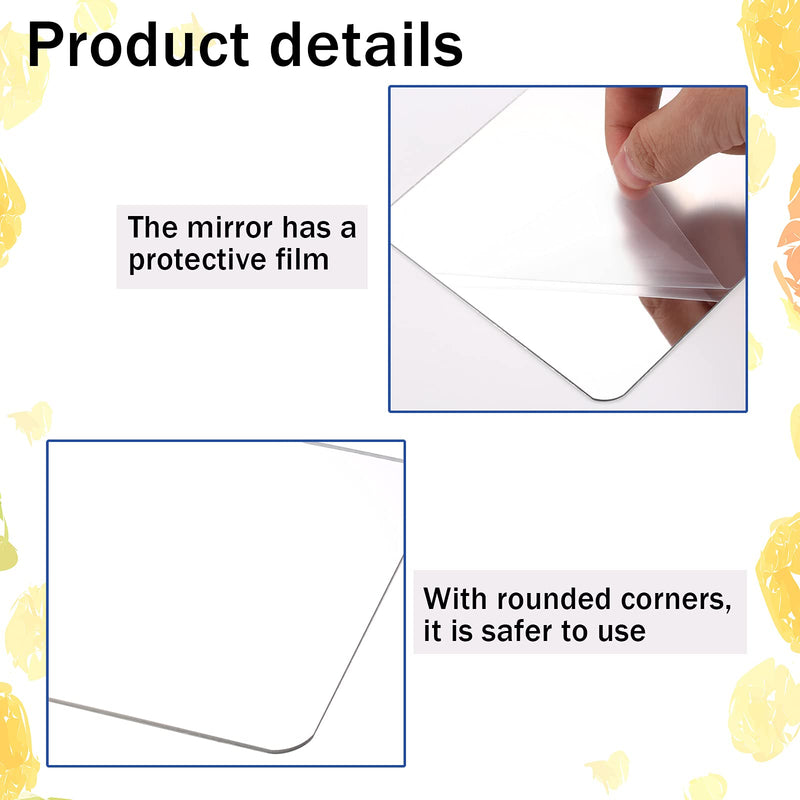 [Australia - AusPower] - 10 Pieces Plastic Mirror Acrylic Safety Mirror Sheets Non Glass Mirror Safety Mirrors for School Science Mirrors for Classroom Home, 6.3 x 3.94 Inch 