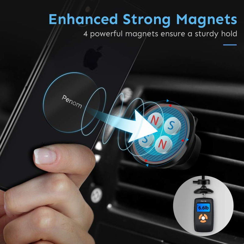 [Australia - AusPower] - Penom Magnetic Car Phone Mount, Cell Phone Holder for Car, Universal Magnetic Phone Car Mount for Most Smart Phone Black 