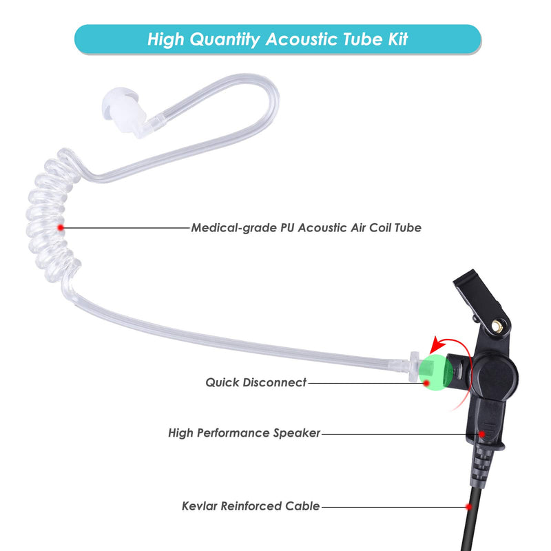 [Australia - AusPower] - COMMIXC Walkie Talkie Earpiece, 1-Pin 2.5mm Covert Air Acoustic Tube Walkie Talkie Headset with Mic PTT, Only Compatible with Motorola Talkabout Radios 