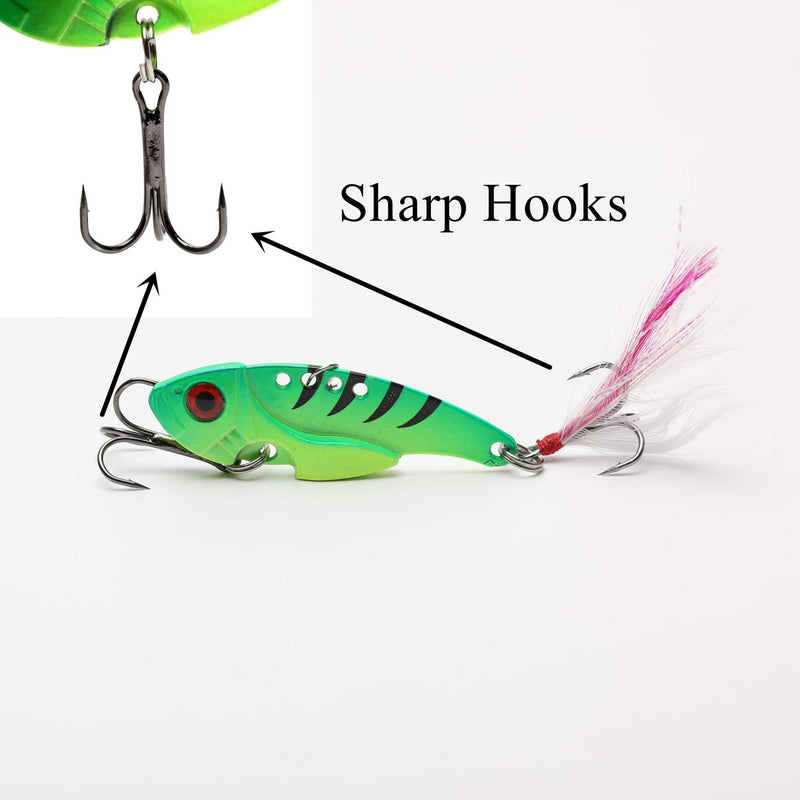 [Australia - AusPower] - WANBY Proven Explosive Color Special Spinner Spoon Swimbait Vibrating Jigging Freshwater Saltwater Fishing Lures with Hook Fishing Tackle for Trout Bass Salmon 7pcs 