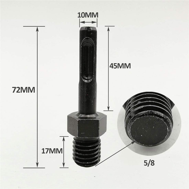 [Australia - AusPower] - SHDIATOOL Core Drill Bit Adapter 5/8"-11 Thread Male to SDS Plus Shank 1pc 