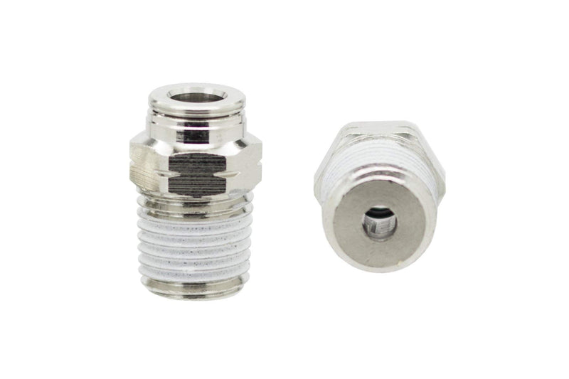[Australia - AusPower] - PneumaticPlus PN11-1/4-1/8 Push to Connect Metal Air Fitting, Male Straight - 1/4" Tube OD x 1/8" NPT Thread (Pack of 5) 