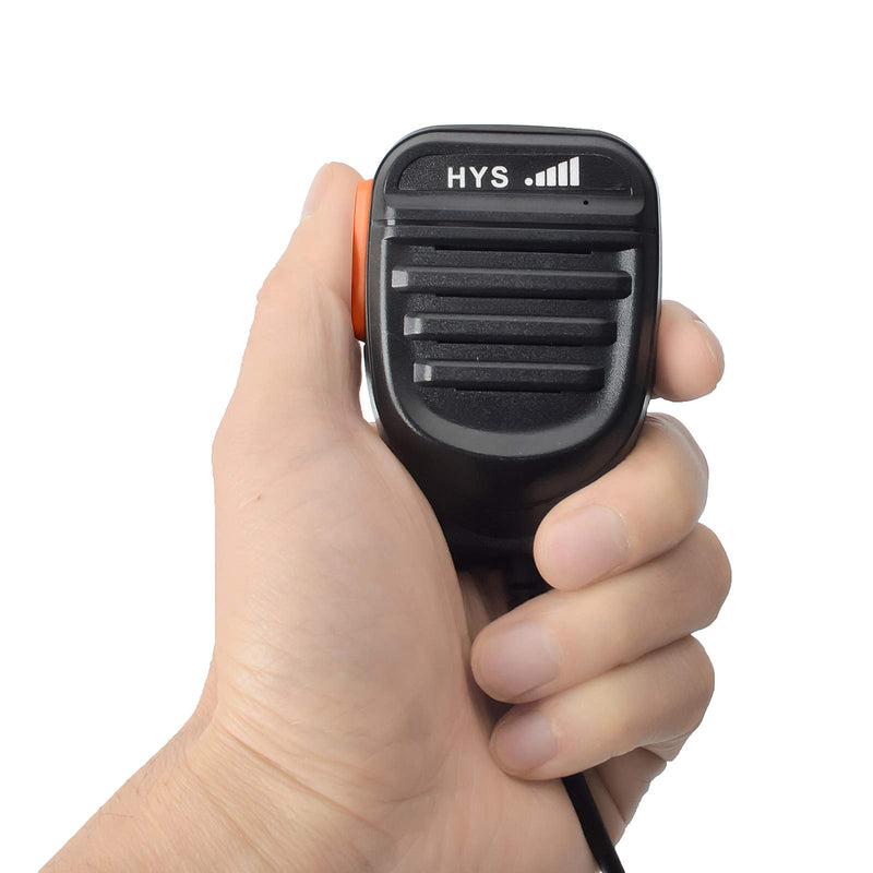 [Australia - AusPower] - HYSHIKRA Handheld Speaker Shoulder Microphone HT Mic with 7.5ft Cable for Baofeng UV-5R Series BF-888S Retevis H-777 RT22 RT21 TYT Kenwood TK-240 TK-250 TK-255 2-Way Radio Walkie-Talkie (Orange PTT) 