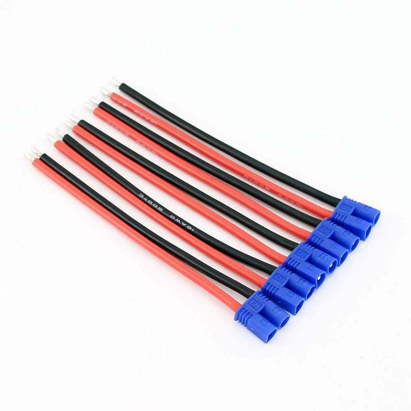 [Australia - AusPower] - BDHI 5pcs EC2 Style Male Connectors Adapters Cable with 10cm 16awg Silicone Wire for ESC Charger(B160-5) 