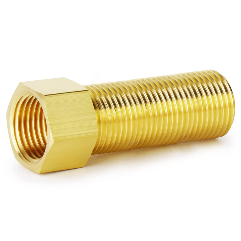 [Australia - AusPower] - TAISHER 2PCS Brass Pipe Fitting, Extension Hex Adapter, 1/2" Male Pipe x 1/2" Female Pipe, Length 100 mm/3.94 Inch 100mm Length 2 
