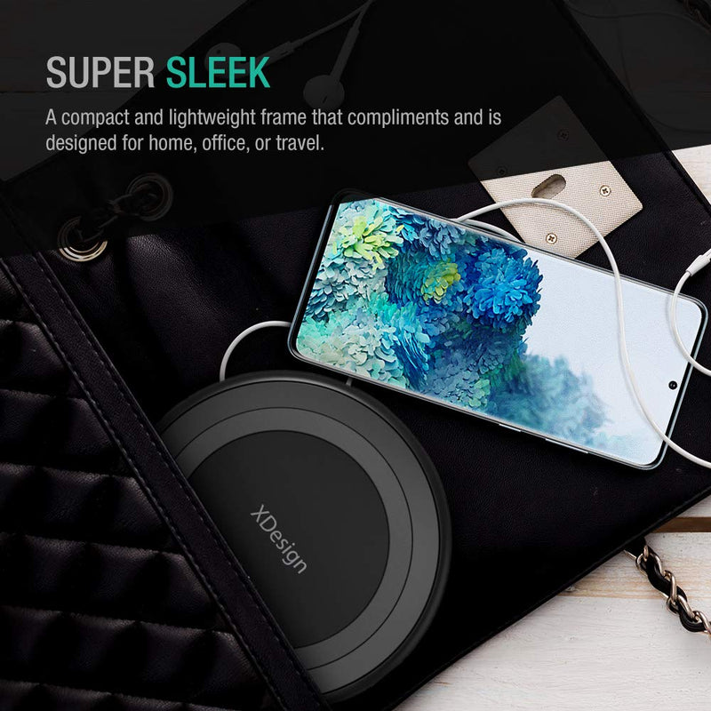 [Australia - AusPower] - XDesign Wireless Charger for iPhone 12 Mini, 12, 12 Pro, 12 Pro Max, SE (2020), 11 Pro Max, Xs Max, XR, AirPods, Galaxy S20 S10 S9 S8 Note 10 9, 10W Qi-Certified Station Anti-Slip Base [No AC Adapter] 