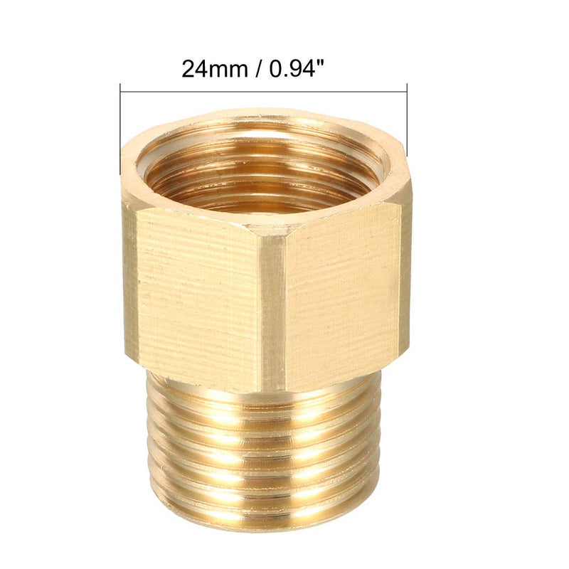 [Australia - AusPower] - uxcell Brass Threaded Pipe Fitting 1/2 PT Male x 1/2 PT Female Coupling 5pcs 