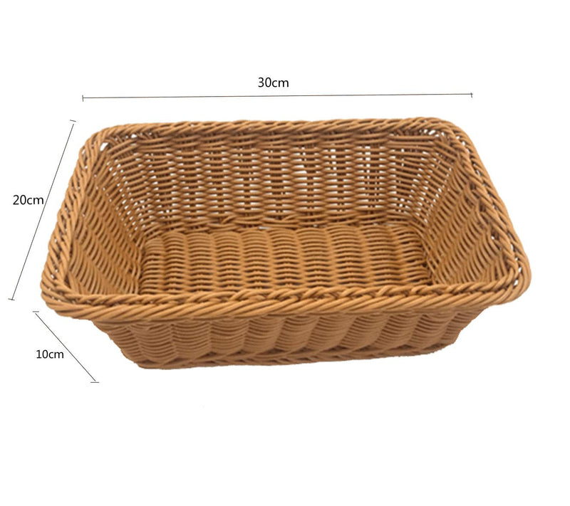 [Australia - AusPower] - 12" Wicker Bread Basket, Woven Tabletop Food Fruit Vegetables Serving, Restaurant Serving Basket (12X8X4 inch) 12X8X4 inch 