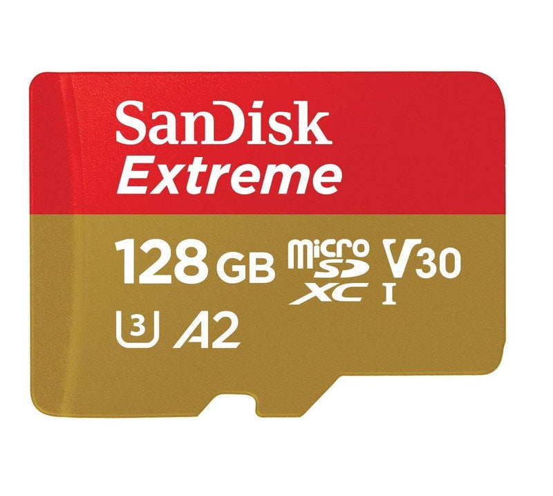 [Australia - AusPower] - SanDisk Extreme MicroSD Card 128GB Memory Card (Two Pack) for DJI Air 2S Drone (SDSQXA1-128G-GN6MN) 4K Video Speed V30 UHS-I A2 160MB/s SDXC Bundle with (1) Everything But Stromboli Micro Card Reader 