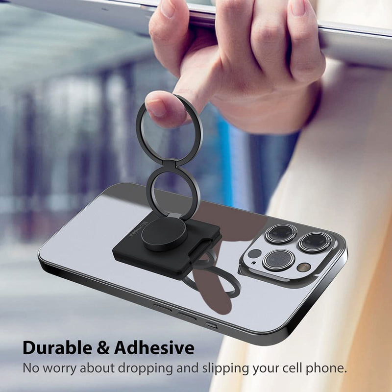 [Australia - AusPower] - Phone Ring Holder, Monidea Phone Grip Finger Kickstand Wireless Charging Friendly, 360°Rotation Metal Phone Ring Grip Stand Work with Magnetic Car Mount for iPhone Samsung iPad Tablets & More - Black 