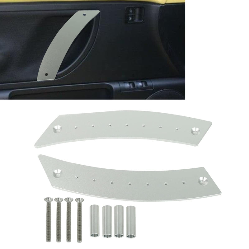 [Australia - AusPower] - Door Panel Pull Handle Set Compatible with Beetle 1998-2010 Aircraft Grade Aluminium Silver 2 Handles with 4 Screws 
