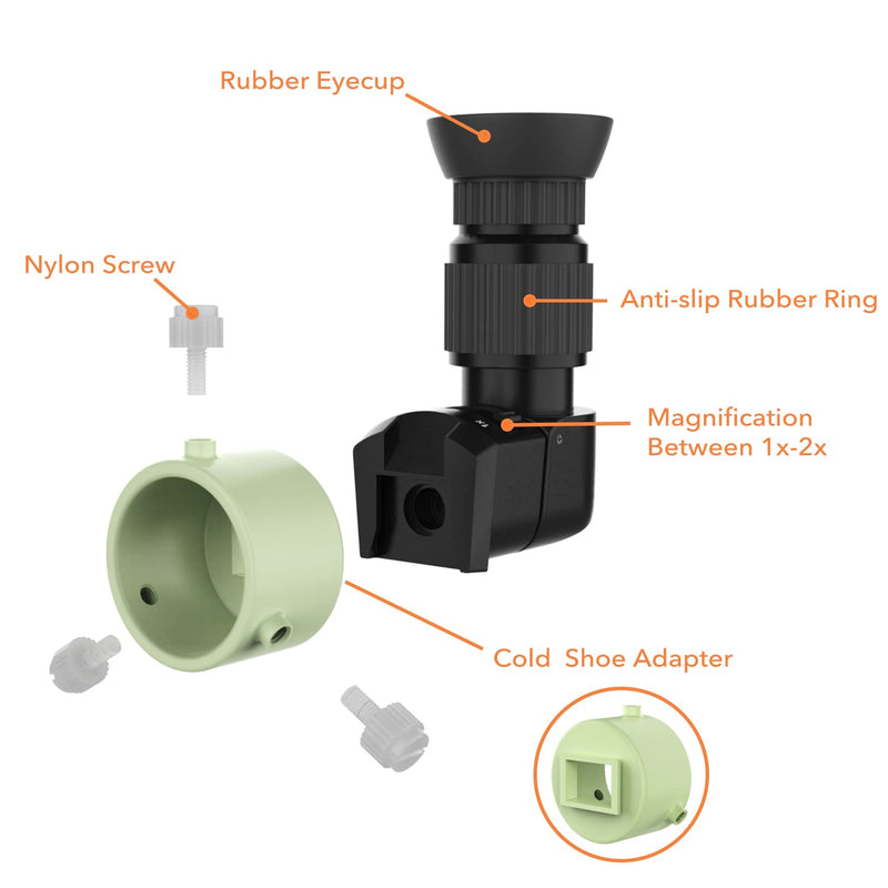 [Australia - AusPower] - Right Angle Viewfinder with Adapter for Polar Scope, Built-in Diopter and 360°Rotating with 1X - 2X Magnification for A Comfortable View When Doing Polar Alignment 