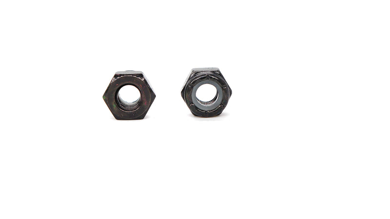 [Australia - AusPower] - binifiMux 50pcs 1/4-20" Black Nylon Lock Nuts Inserted Self Locking Hex Nuts Carbon Steel Zinc Plated 