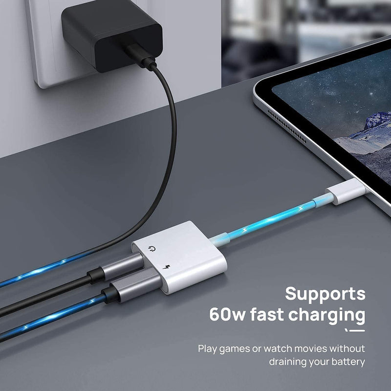 [Australia - AusPower] - USB C to 3.5mm Headphone and Charger Adapter, 2-in-1 USB C to AUX Mic Jack with PD 30W Fast Charging for Stereo,Compatible with Huawei P30 P20 Pro/Mate 20 Pro/Google Pixel/Samsung/OnePlus/and More USB 
