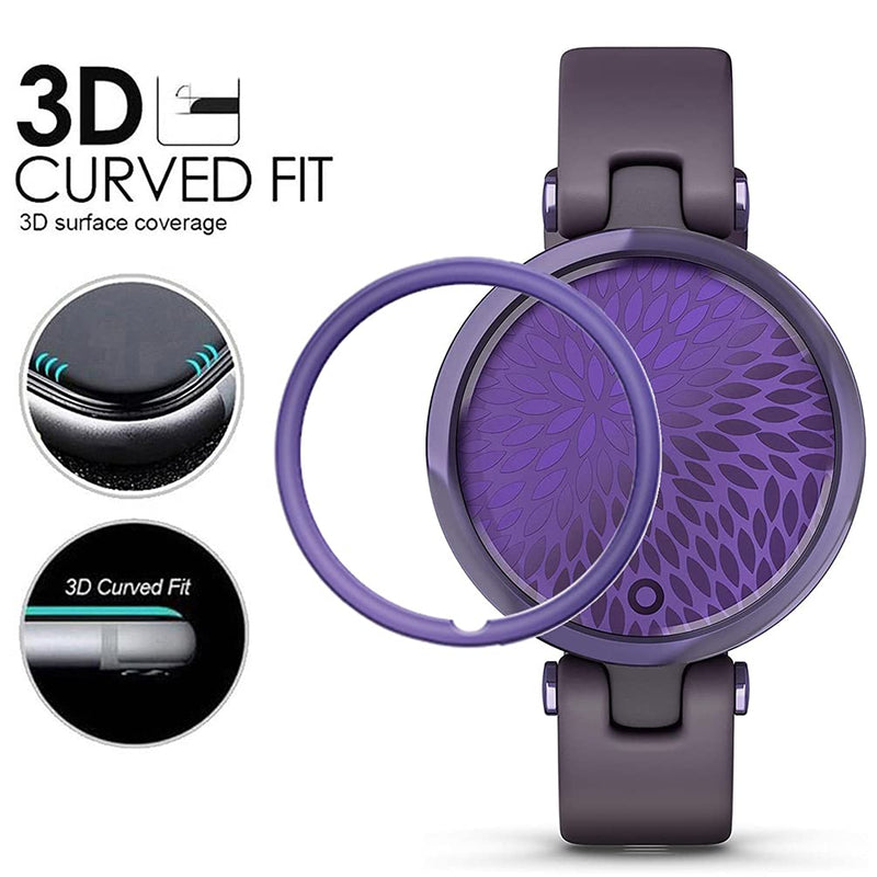 [Australia - AusPower] - Youniker 3 Pack Compatible with Garmin Lily Smartwatch Screen Protector Film Compatible with Garmin Lily Smart Watch Screen Protectors Foils 3D Full Coverage Screen Cover Anti-Scratch (Purple) Purple 