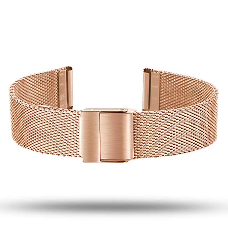 [Australia - AusPower] - smaate Mesh Stainless Steel Smart Watch Bands Replacement Compatible with VERYFITPRO ID205S ID205L ID205 ID205U ID215G, Stylish Milanese Watch Strap for Women with Quick Release Spring Bar 19mm, Rose Gold 