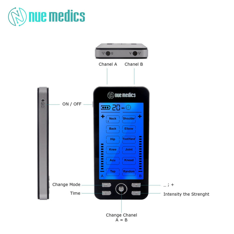 [Australia - AusPower] - Tens Unit Muscle Stimulator Rechargeable Tens EMS Device Machine with Constant Mode Electronic Pulse Massager for Pain Relief [Newest Model] with Snap On Case 