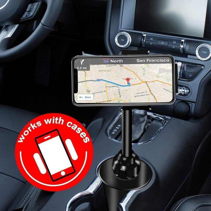 [Australia - AusPower] - leQuiven Cup Holder Phone Mount&Tablet Holder, Car Cradle Stand for iPad Mini 8.3 Inch/iPhone 13 12 11 Pro Max/Galaxy Z Fold 3/Z Flip/Z Fold 2/Samsung S22/S21/S20, Mobile Devices Under 8.3" 