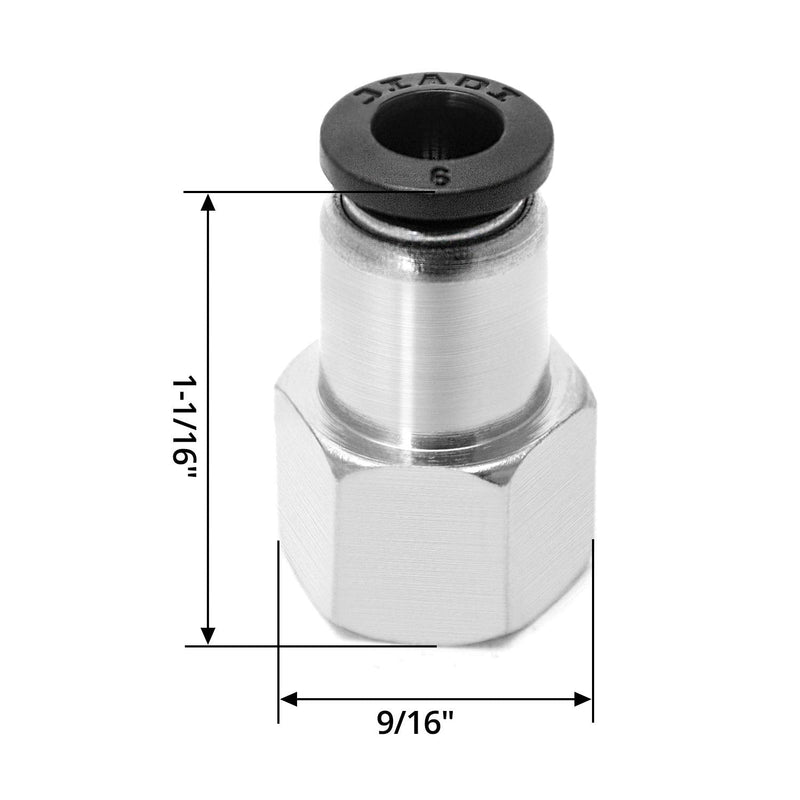[Australia - AusPower] - QWORK - 10 Pack Pneumatic Push to Connect Air Fittings, 1/4 Inch Tube OD x 1/4 Inch NPT Female, Push in Connectors Air Line Quick Connect Fitting Air Hose Fittings 1/4" NPT 1/4" OD 