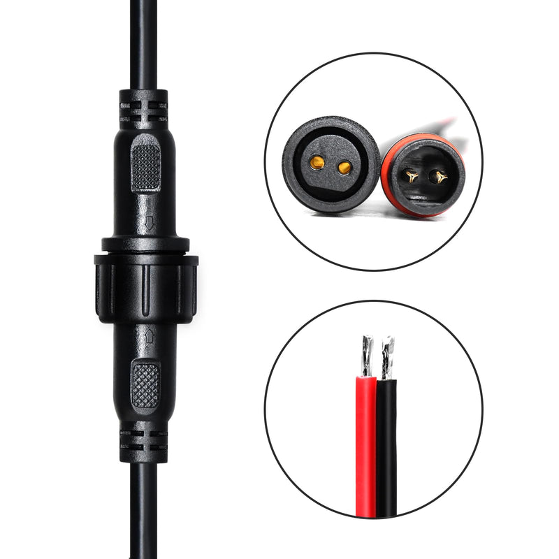 [Australia - AusPower] - CHCSHH 2 pin led Strip Connector 18AWG IP65 Male Female Connector 7.87in Extension Cable for Car,Truck,Boat,Indoor/Outdoor LED Waterproof Connectorï¼ˆ5 Pairsï¼‰. waterproof connectors 2pin 