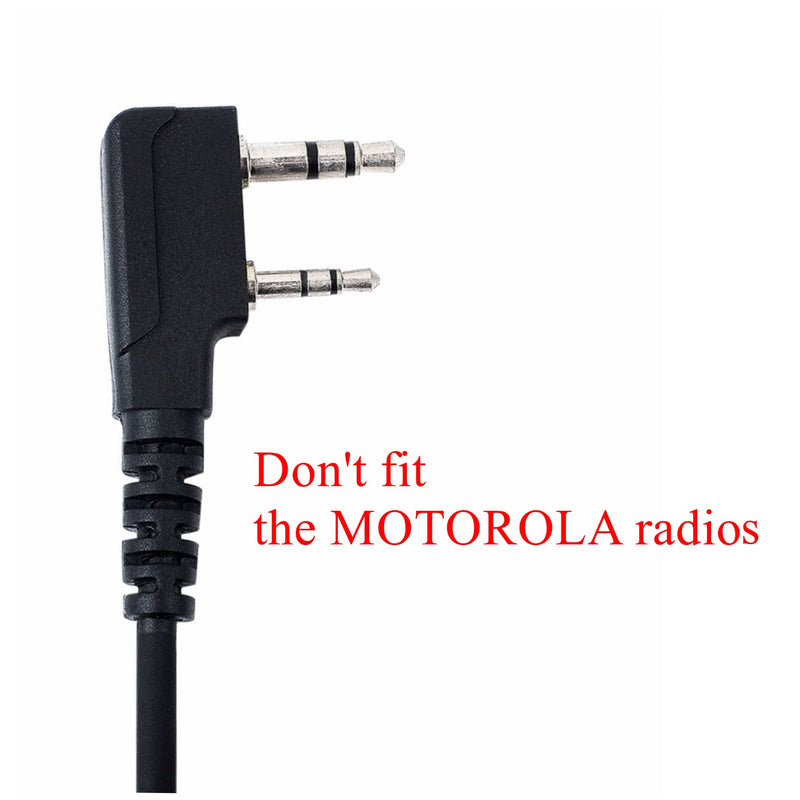 [Australia - AusPower] - Yolipar 2-Pin 2-Wire Earpiece Surveillance Kit Compatible with BTECH, Retevis, Kenwood, Arcshell AR-5 Walkie Talkie Radio with Big PTT Mic Tansparent Acoustic Tube Headset compatible with Baofeng 