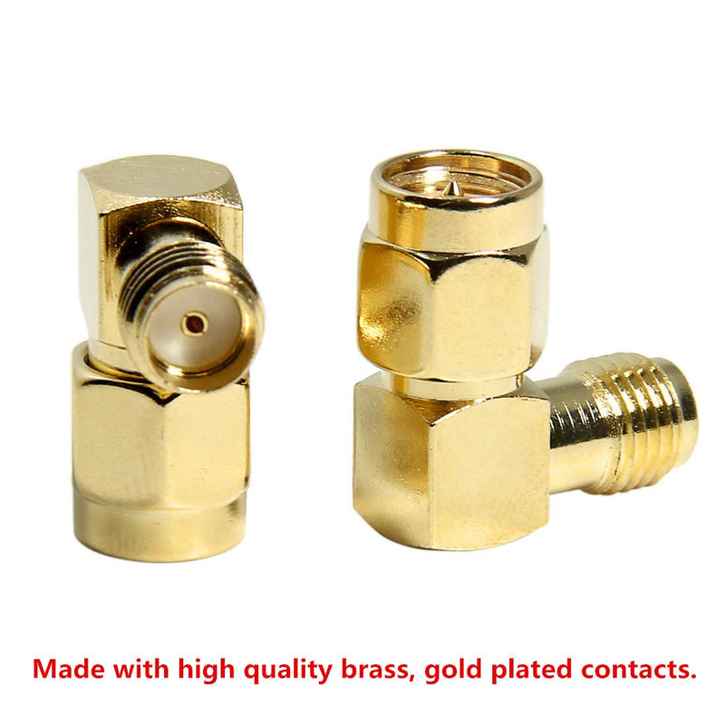 [Australia - AusPower] - SMA Right Angle, SMA Male to SMA Female Adapter Connector 90 Degree Elbow 20-Pack for FPV Goggles, Transmitter, VTX Antenna, Radio 