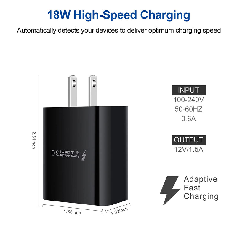 [Australia - AusPower] - USB C Fast Charger for Samsung Galaxy S22 Ultra/S22+/A32/A42/A52/S21 Plus/S21 Ultra/S20/A51/A71/A11/A21/A22/A12/S10/A20, Quick Charge 3.0 Wall Charger Cube Block Fast Car Charger Adapter Type C Cable Black(Fast Charger Kit) 