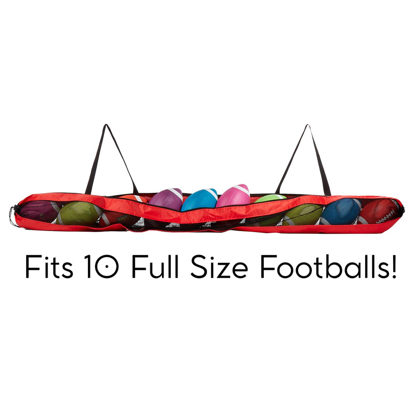 [Australia - AusPower] - XL Football Carrying Bag – Extra-long 93" Sports Duffel with Backpacking Carry Strap – Holds 10 Footballs - Travel Bag for Multiple Balls & Small Accessories - Practice, Training, Games & Workouts 