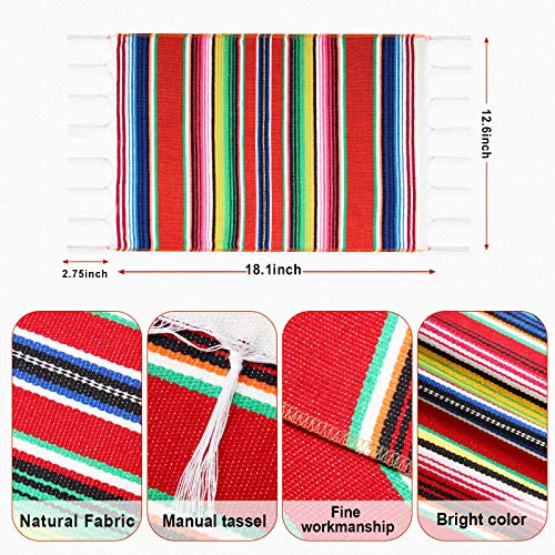 [Australia - AusPower] - 10 Pieces Mexican Table Place Mats Assorted Mexican Serape Placemats Washable Table Mats for Cinco de Mayo Mexican Fiesta Party Wedding Decorations, 18.1 x 12.6 Inch Multicolored 10 