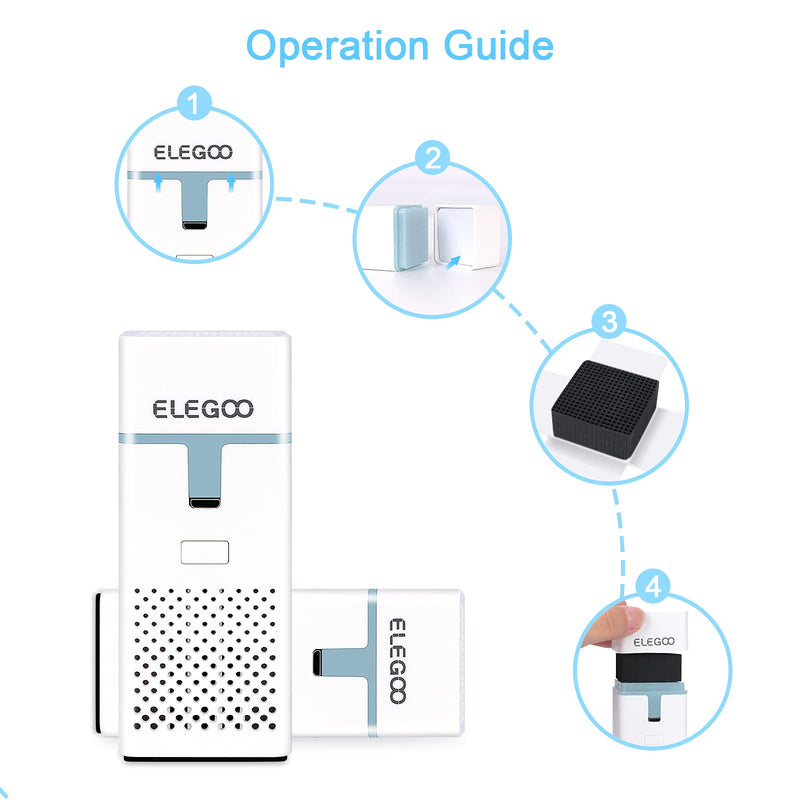 [Australia - AusPower] - ELEGOO Air Purifier Battery Powered Absorb and Filter the Liquid Resin Odor with Activated Carbon for LCD/DLP/MSLA 3D Printer（Pack of 2） 
