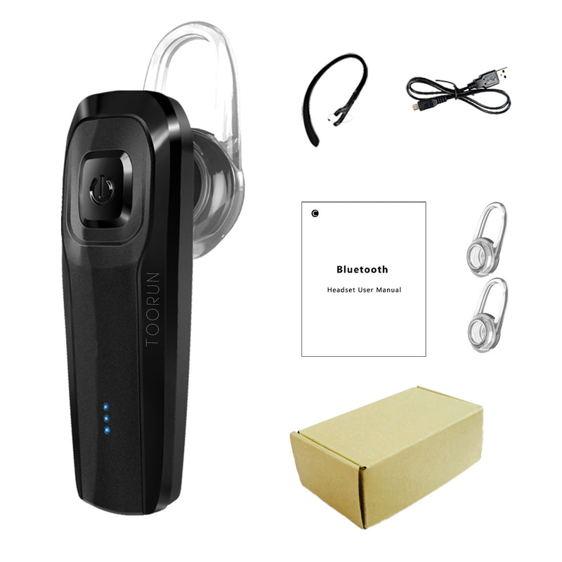 [Australia - AusPower] - TOORUN M26 Bluetooth Headset with Noise Cancelling Compatible with Smart Phones LG G7 Samsung Note9 S9 iPhone Xs MAS Moto Z3 P30 Google pixel3 ZTE Axon-Black 